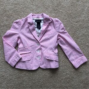 Ralph Lauren Seersucker Pink and White Blazer